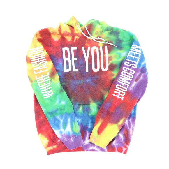 LuLaRoe Tops - LulaRoe Medium Be You Tie Dye Pullover Hoodie